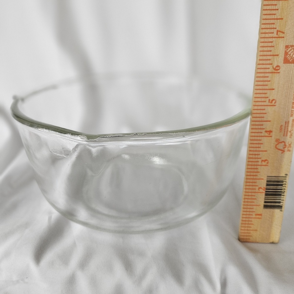 Fire King Bowl For Sunbeam MixMaster Large Clear Glass Mixing  9.5" W/ Spout - Picture 4 of 5